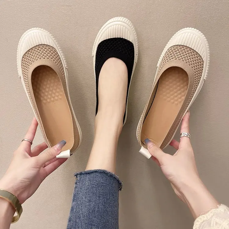 

Shoes Woman Flats Soft Slip-on Tennis Female Round Toe Espadrilles Platform Casual Sneaker Shallow Mouth Dress New Slip On Breat