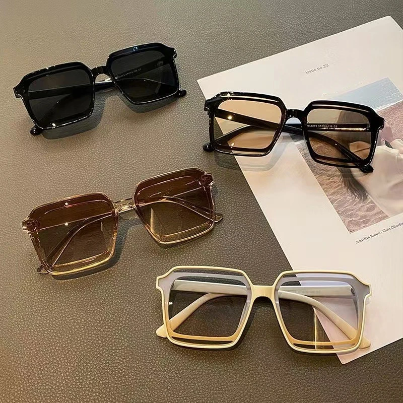 

Очки солнцезащитные женские в винтажном стиле, брендовые Роскошные брендовые солнечные очки оверсайз с квадратными линзами Uv400, с защитой от ультрафиолета, черные