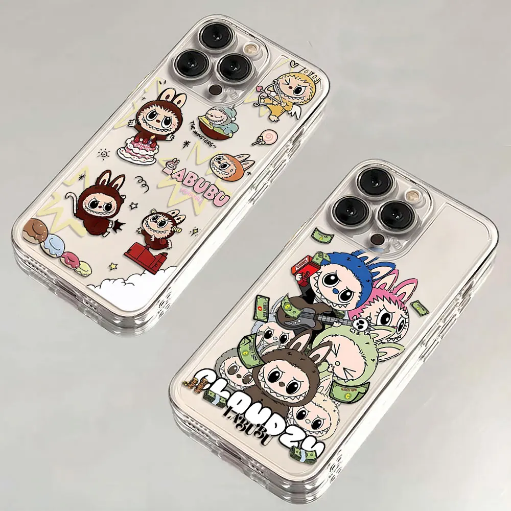 Cute cartoon Labubu Phone Case For OPPO Reno 12F 12 7 11 11F 10 2F 4 8 8T 8Z 7Z 6Z 6 5 Pro Plus 4G 5G Clear Soft TPU Cover