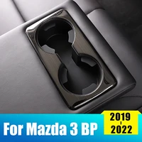 carbon fiber car seat back row water cup holder cover frame trim sticker for mazda 3 bp alexa 2019 2020 2021 2022 accessories