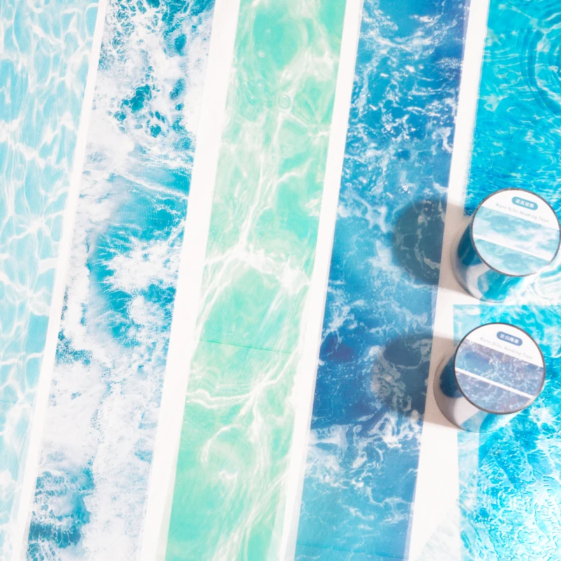 12 упаковок/лот декоративная свежая ПЭТ-лента серии Wave Sea Echo