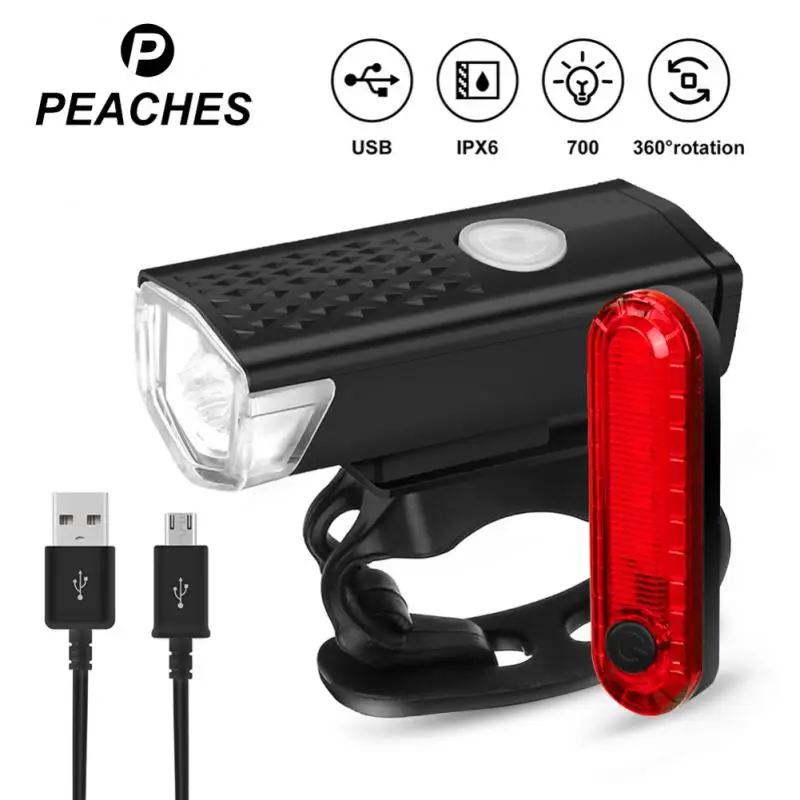 

Bicycle Light Usb Rechargeable Mtb Road Bike Head Light Waterproof Taillight Cycling Safety Warning Lamp Bicycle Accessories