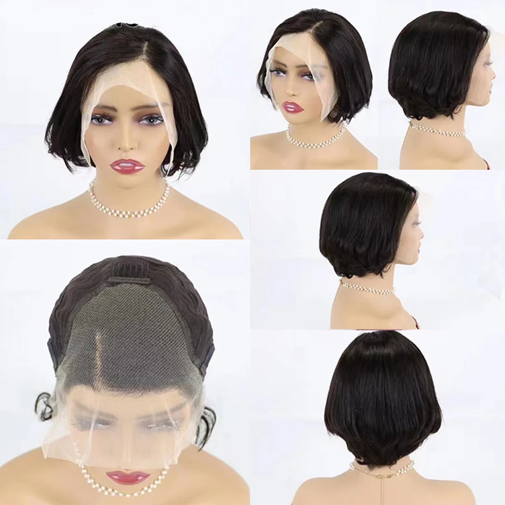 Short Straight Bob Wig Lace Front Human Hair Wigs for Black Women Straight Human Hair Wig Brazilian 13x4 Lace Frontal Human Wig