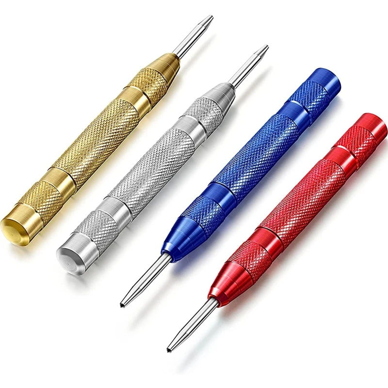 

Automatic Center Punch 5 Inch Spring Automatic Punch With Adjustable Tension Window Spring Punch Hand Tool 4Pcs
