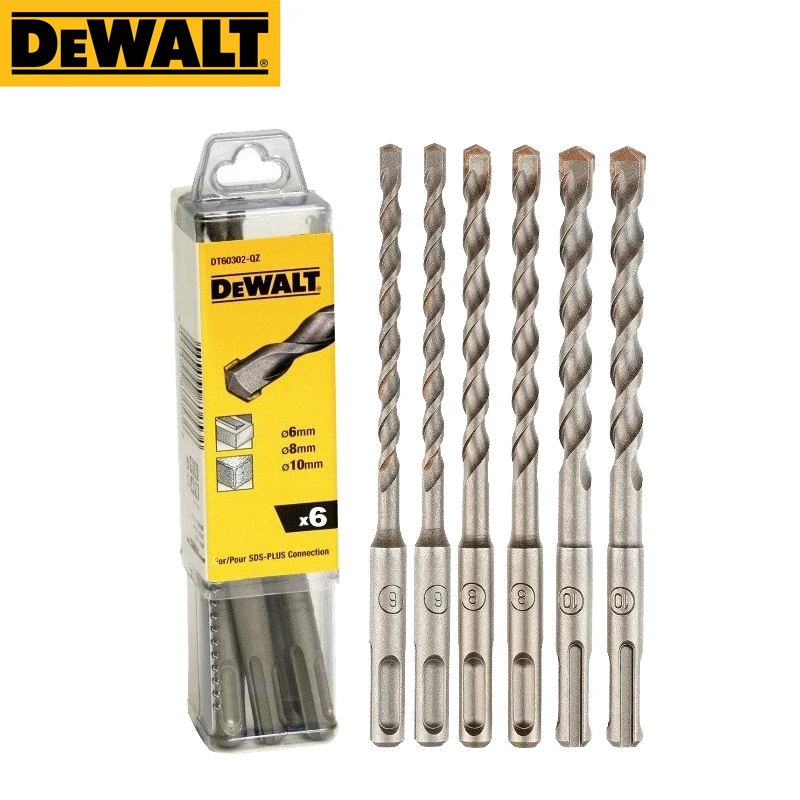 

DEWALT DT60302 SDS Plus Спиральные дрели, наборы из 6 предметов, 6 мм, 8 мм, 10 мм, аксессуары для электрической ударной дрели, насадки для инструментов
