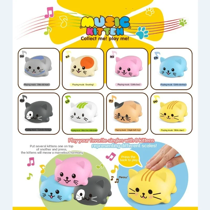 Children's Cartoon Electric Scale Cat Luminous Music Player Toy Meow Meow Chorus Same Music Piano Q enlarge