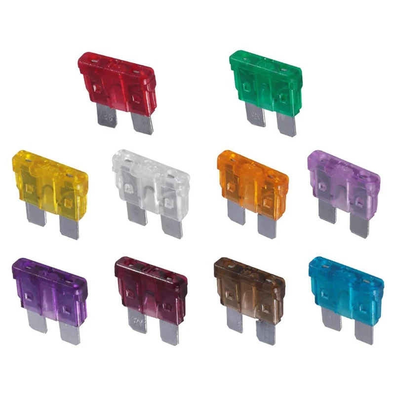 

100 шт. стандартный предохранитель для автомобиля, грузовика (2A 3A 5A 7.5A 10A 15A 20A 25A 30A 35A), набор предохранителей в ассортименте, замена автомобиля, ...