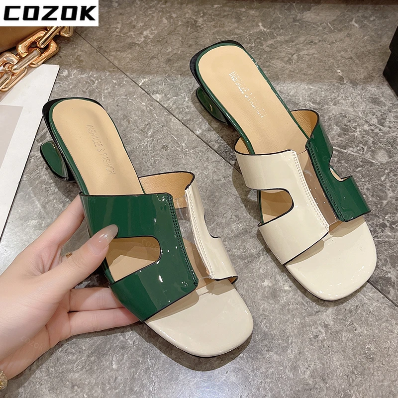 

Шлепанцы женские на танкетке, сланцы, модная дизайнерская обувь, мюли, 2022