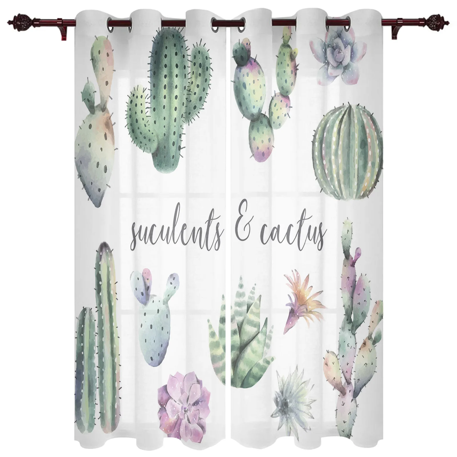 

Занавески на окна «кактус» для детской комнаты, гостиной, занавески на стену, занавески для кухни