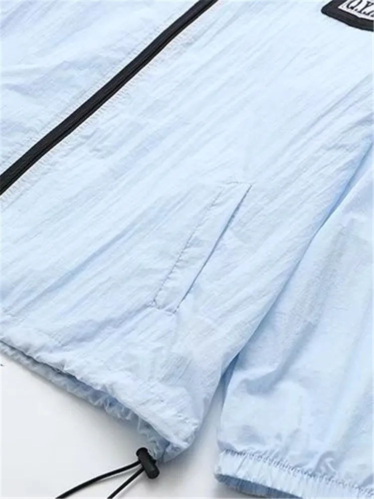 Женская одежда размера плюс летнее тонкое пальто с длинными рукавами Однотонная