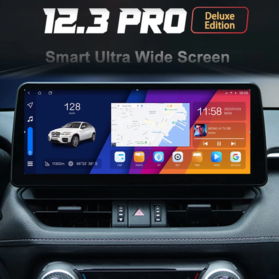 

12.3 Inch Navigation Auto Sereo Autoradio Car Radio For Toyota RAV4 WILDLANDER 2020-2021 Android 12 Audio Multimedia Player GPS
