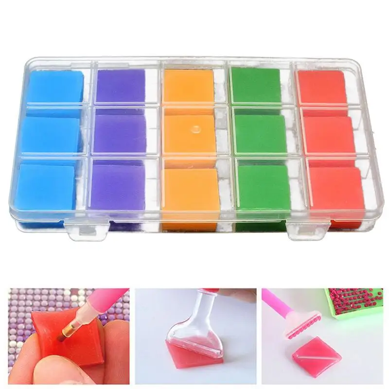 Драгоценный камень искусство воск DIY картина с органайзером коробка 90 шт.