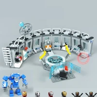 fit 76125 marvels avengers super heroes iron man hall of armour robot hall model building blocks bricks gift toy set kid gift