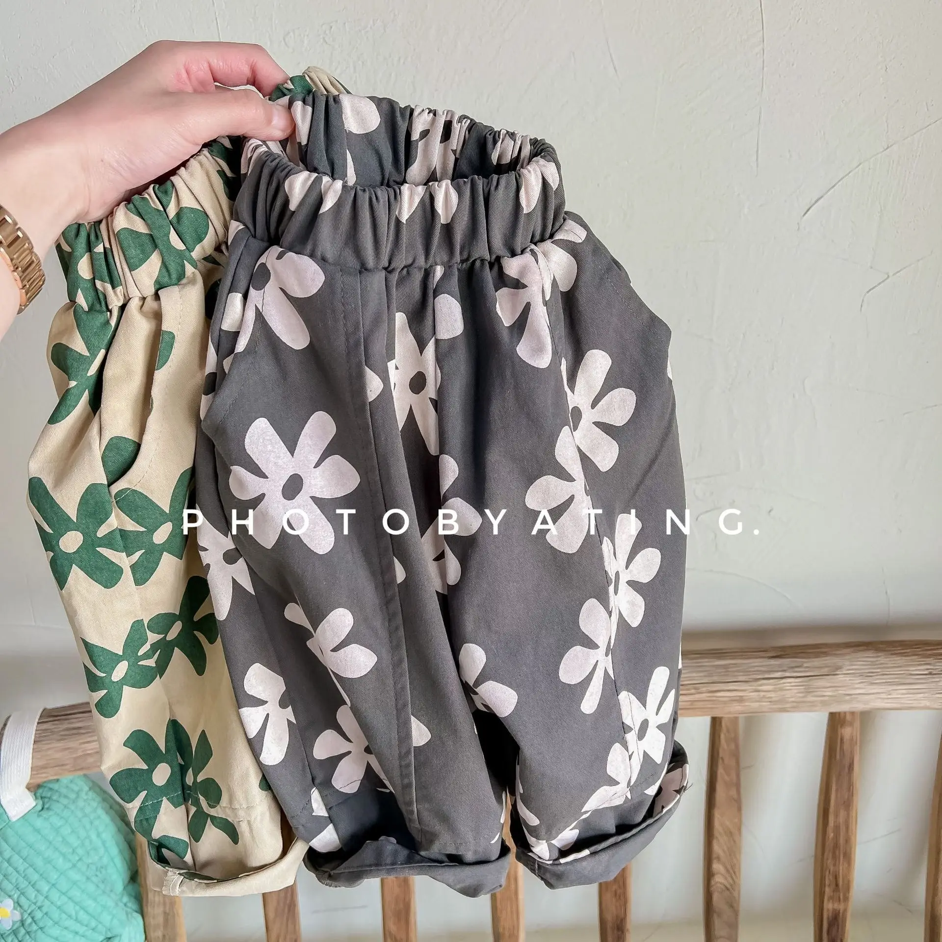 2022 New Children Casual Pants Girls Fashion Flower Print Harem Pants Kids Loose Trousers Vintage Boys Pants Autumn Clothes