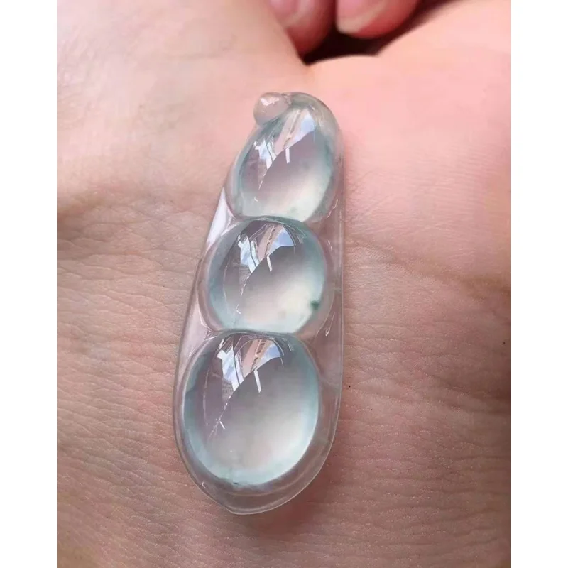 Натуральный изумруд плавающие цветы зеленый кулон Fu Dou нефрит