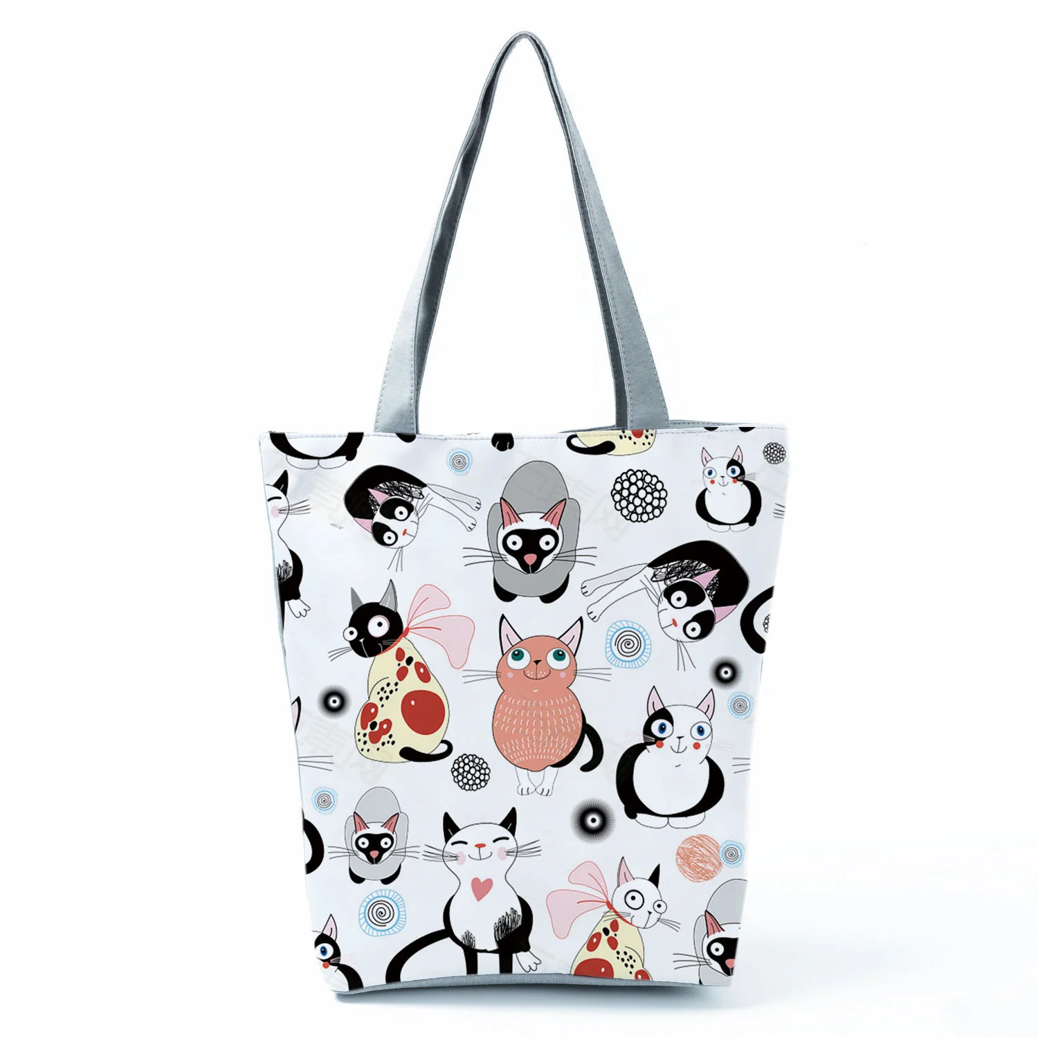 

Chubby Cat Printed Handbags Lovely Fashion Women's Bag Animal Pretty Shoulder Bag High Capacity Women's Bag Eco Friendly Tote