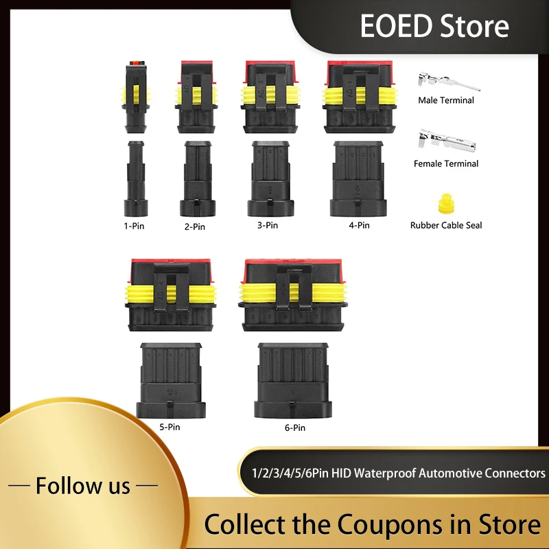 

1/2/3/4/5/6 штырьков, Водонепроницаемый Автомобильный Электрический проводной обжимной соединитель, штекер с резиновым уплотнением, морской ав...