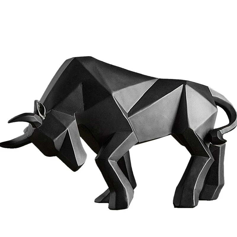 

GEOMETRIC CATTLE STATUE OX BULL SCULPTURE ORNAMENT ABSTRACT ANIMAL FIGURINES ROOM DESK DECOR HOME DECORATION ACCESSORIES MORDEN