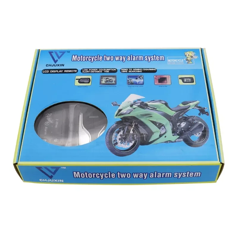 A Set Motorcycle Two Way Alarm System with Sensitive Vibration Sensor LED Display Warning enlarge