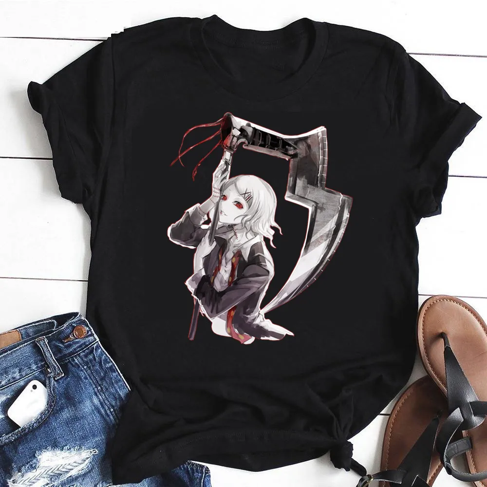 Футболка женская с коротким рукавом японская забавная тенниска из аниме