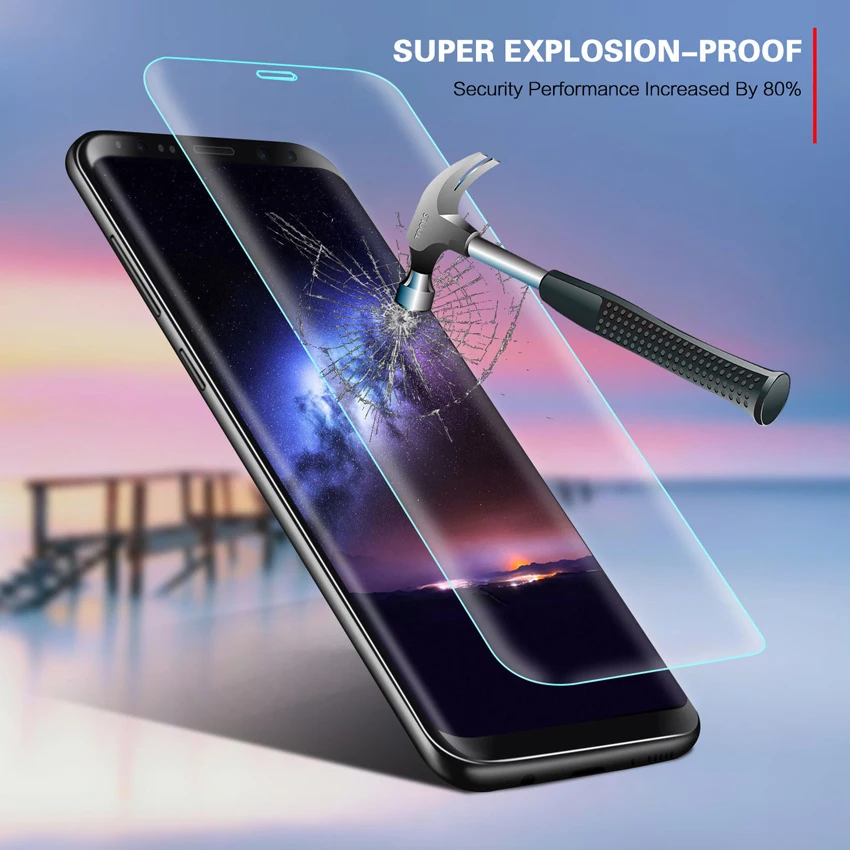 Прозрачное закаленное стекло для защиты экрана Samsung Galaxy Note 8 S7/S8 Edge с защитой от