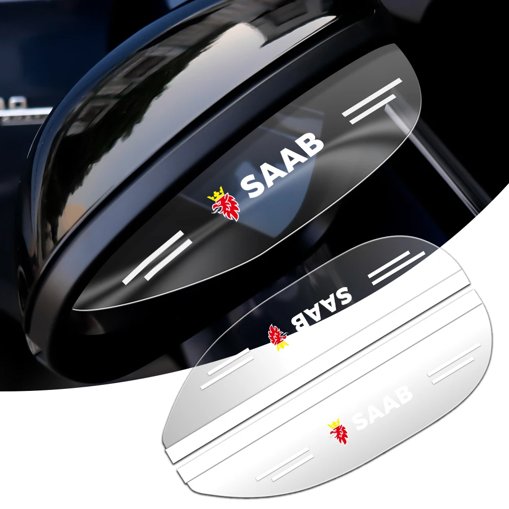 

2Pcs Car Rear View Mirror Sticker Rain Eyebrow Shield Sun Shade Cover For Saab 9-7 600 900 95X 97X 9-2X 9-3X 9-4X GT750 9-3 9-5