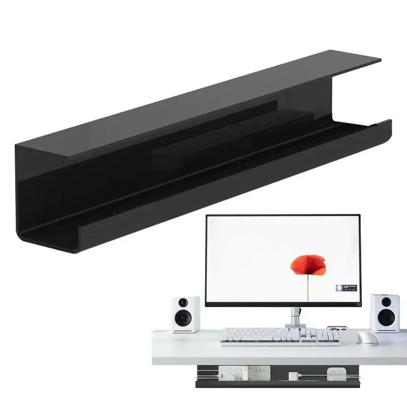 

Under Desk Wire Management Wire Desk Organizer Flame Retardant Cable Rack With No Trace Double-Sided Adhesive Fire Protection