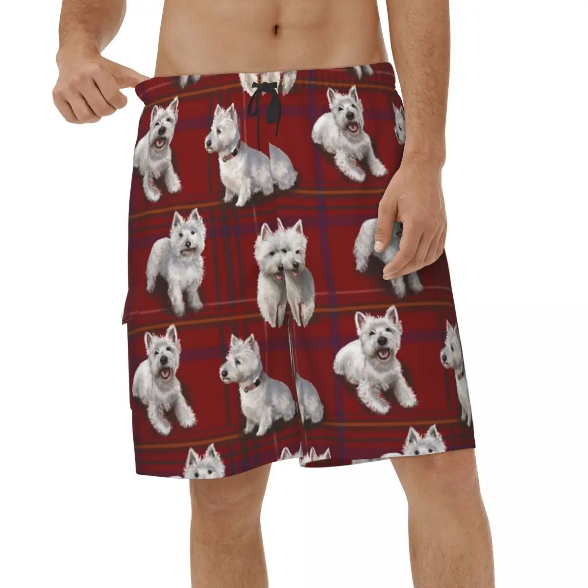 

West Highland Terrier Westie Shorts Summer Mens Beach Shorts Dog Beach Male Beachwear