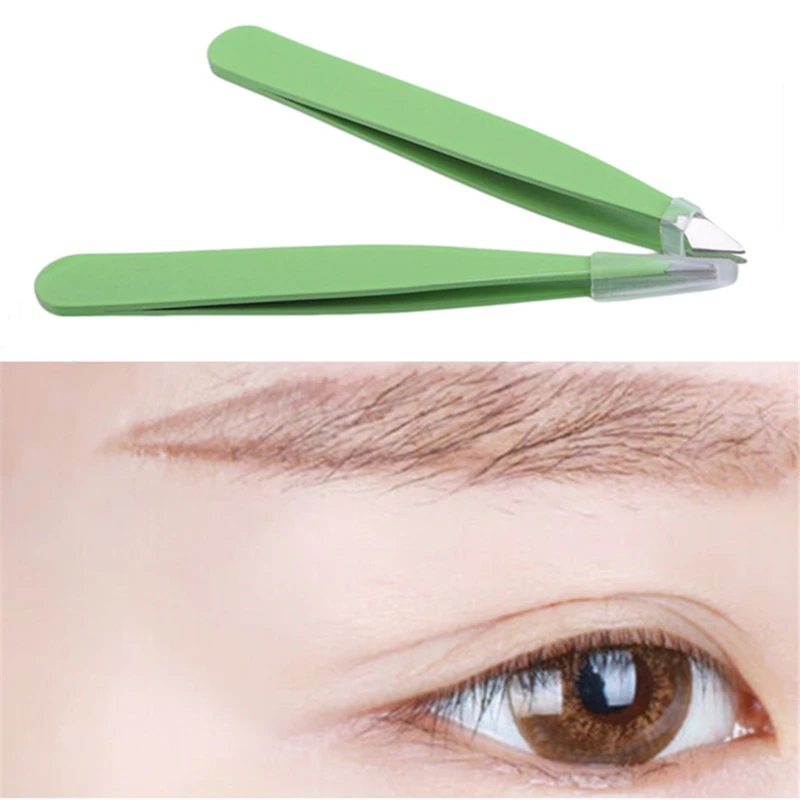 

2pcs/set Eyebrow Tweezer Hair Beauty Slanted Puller Stainless Steel Eye Brow Clips Hair Removal Makeup Tool