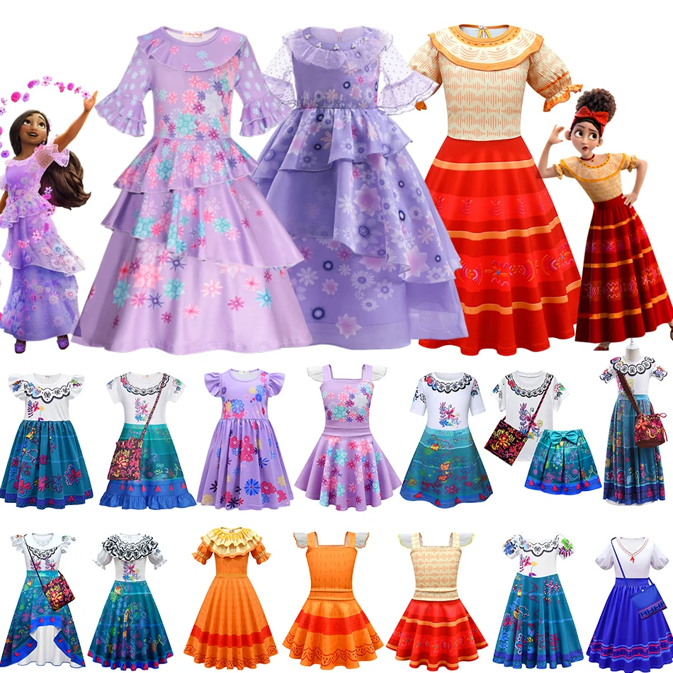 

Anime Encanto Isabella Cosplay Purple Costume Girls Dress Children Fancy Dresses Christmas Carnival Party Kids Princess Costume