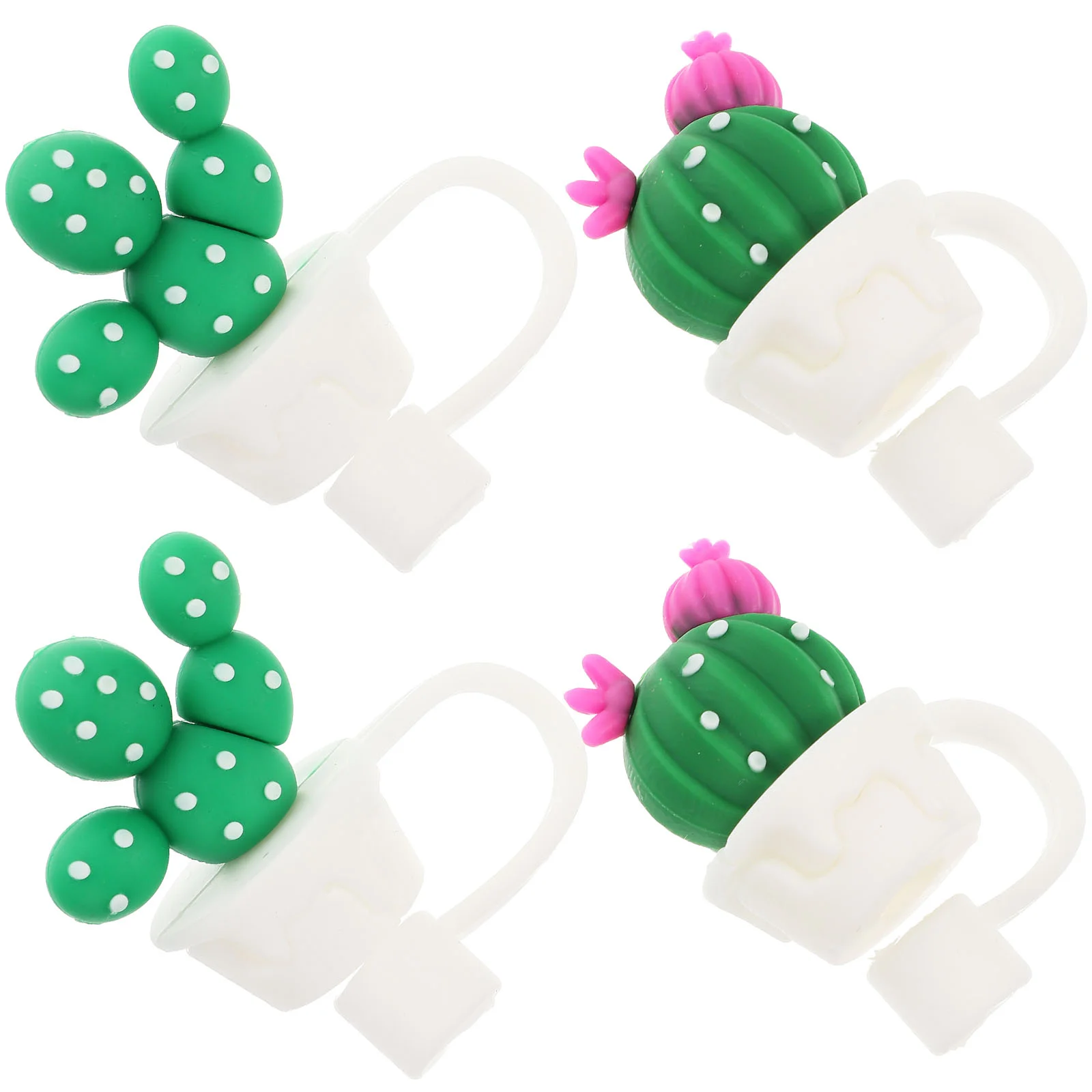 

Silicone Straw Tips Cover Cactus Shape Straw Plugs Cute Drinking Straw Tips Lids Airtight Seal Party Straw Toppers Protector