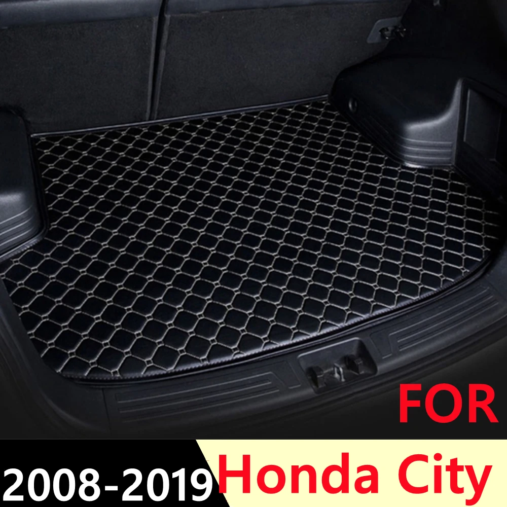 

Коврик для багажника автомобиля для Honda City 2008 2009 10-2019, плоский боковой водонепроницаемый задний грузовой коврик, коврик, автомобильные аксес...