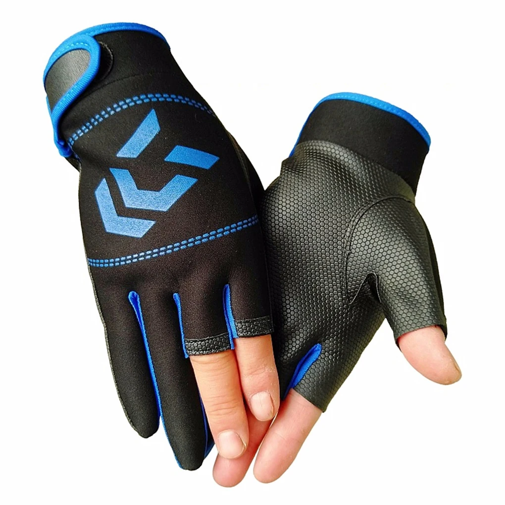

1 Pair Fishing Gloves Outdoor Fishing Anti-slip 3 Cut Finger Sports Fish Equipment Angling SBR Gloves For Men Women
