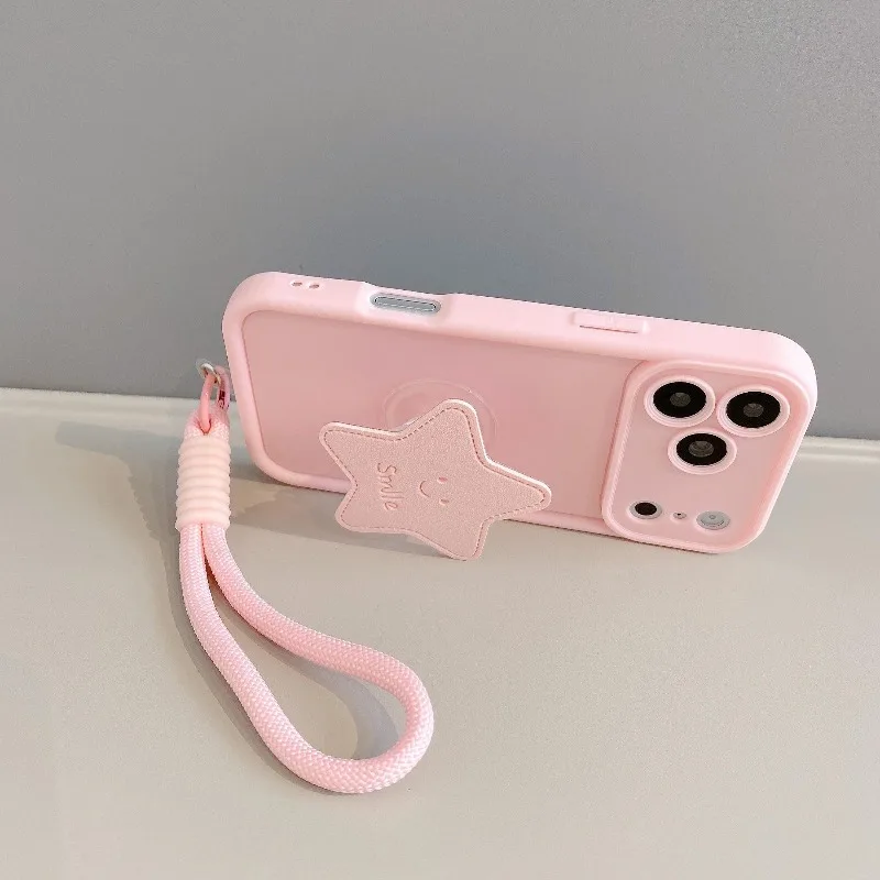 Милый мягкий чехол для телефона с изображением звезды для iPhone 17 Pro Max 16 15 14 13 12 11 Pro 16E 17E Air X XR XS 7 8 Plus с ремешком, ударопрочный чехол. (art.: 3920dcedbbcb3) - 3920dcedbbcb3