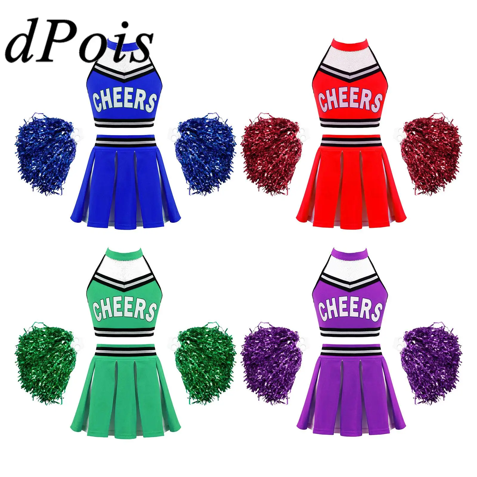 Детские костюмы для девочек для косплея чарлидинга униформа для чарлидинга танцевальная одежда короткий топ + юбка цветочный бальный комплект для танцевальных соревнований Детские костюмы для девочек для косплея чарлидинга униформа для чарлидинга танцевальная одежда короткий топ + юбка цветочный бальный комплект для танцевальных соревнований