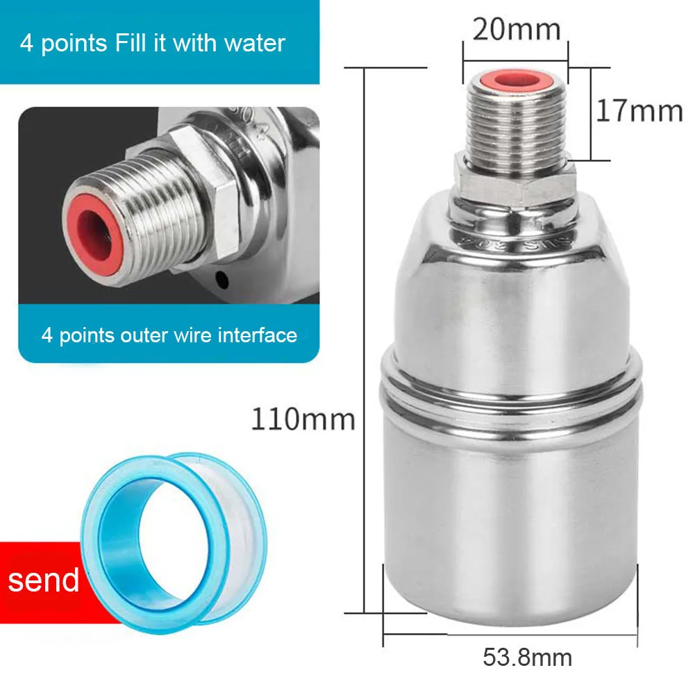 

Accessories Float Valve 1pcs 304 Stainless Steel Clamps Connectors Fittings Fully Automatic Water Level Control