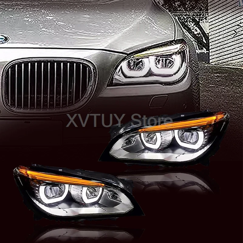 Автомобильные фары для BMW 7 F02 светодиодные противотуманные проектор анимация DRL