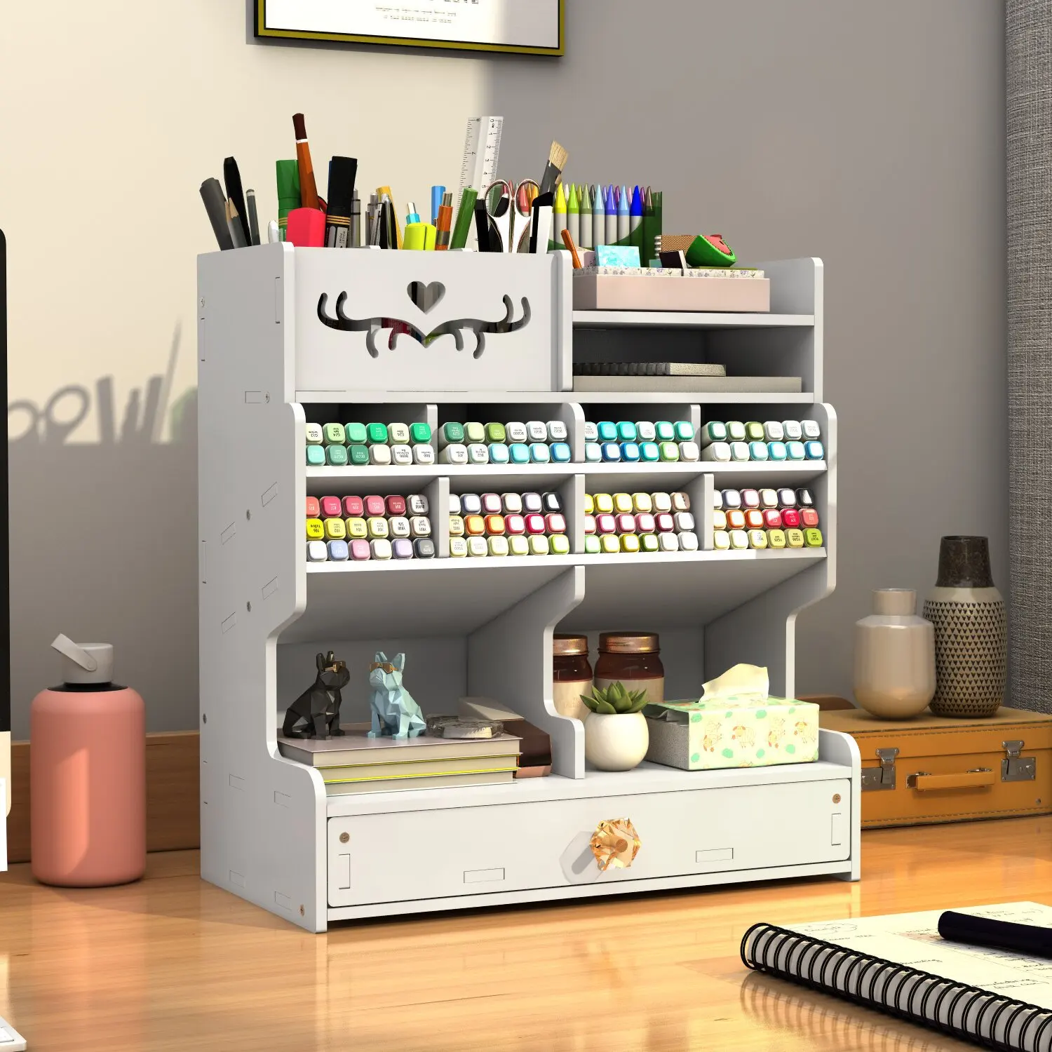 

Stationery Office Pen Diagonal Holder Pen Desktop Classification Box Holder Marker Storage Multi-functional Supplies School