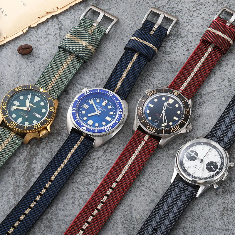 Nylon Strap 20mm 22mm 24mm Stainless Steel Buckle Fast Release Men Replacement Bracelet Wrist Band Watch Accessories