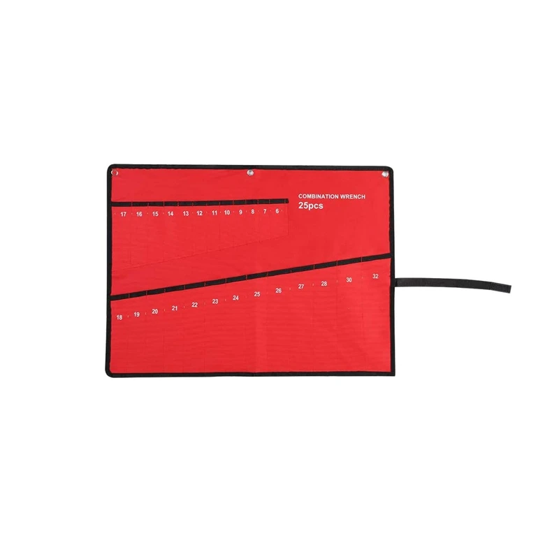 

Multi-Function Tool Bag Oxford Cloth Wrench Bag Canvas Storage Bag Screwdriver Hanging Bag Roller Key Bag Red 25