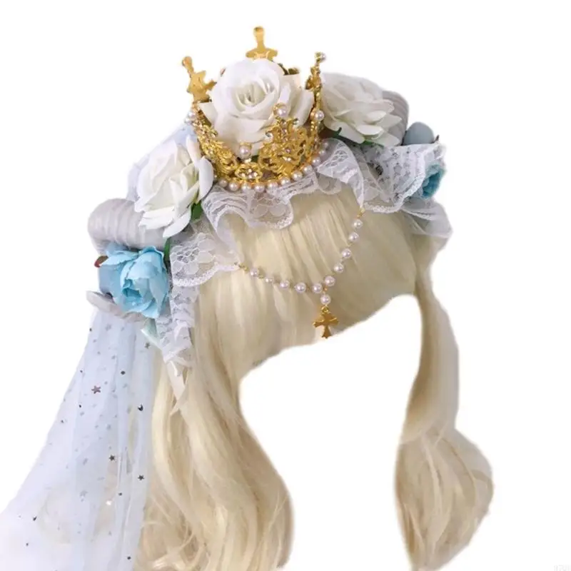 97QE Sheep Horn Gothic Headdsd