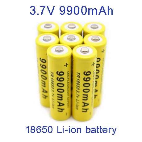 

100%.Batería recargable de 18650, 3,7 V, 9900mah,,18650, 9900mAh, 3,7 V, Envío Gratis. descarga de LED.