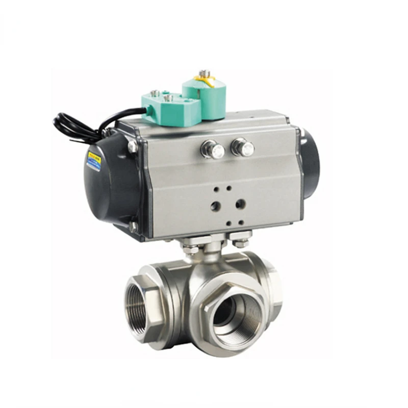

3 ways pneumatic control water medium mixing ball valve