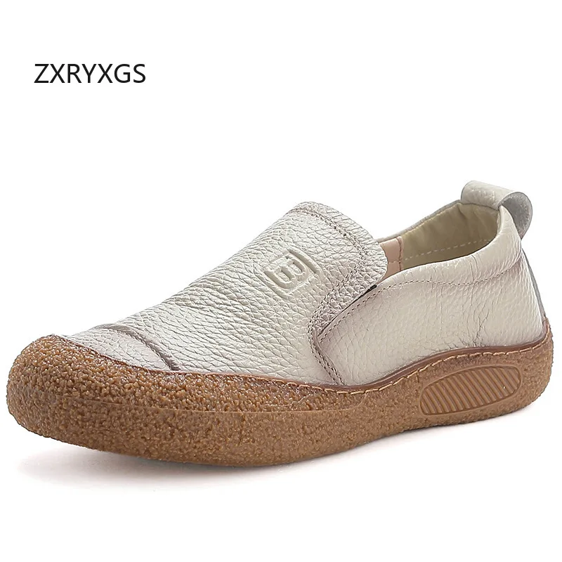 ZXRYXGS модные женские туфли из коровьей кожи осенняя мягкая подошва 2024 удобные