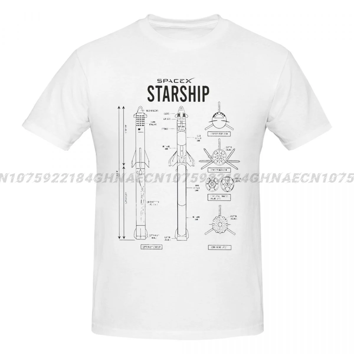 Футболка Starship Spacex в стиле оверсайз винтажный смешной Топ для мужчин и женщин y2k с