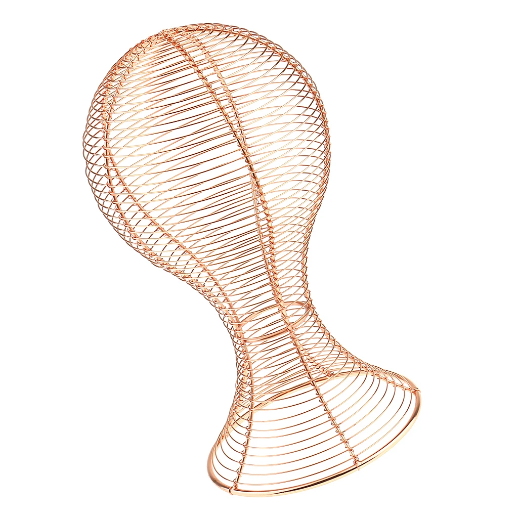 

Metal Hat Cap Helmet Rack Hair Wig Holder Storage Display Stand Pink Gold