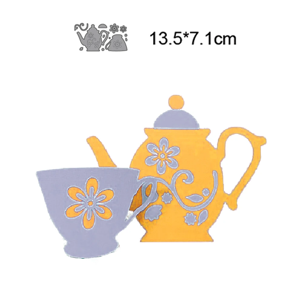 Teapot and Cup 2022 New Arrival Metal Cutting Die Decorative Scrapbooking Album Knife DIY Handmade Card Punch Embossing