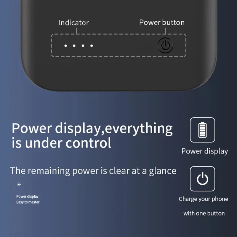 Чехол-зарядное устройство емкостью 6800 мАч для iPhone 15 Pro Max Plus Silm Extenal Battery PowerBank