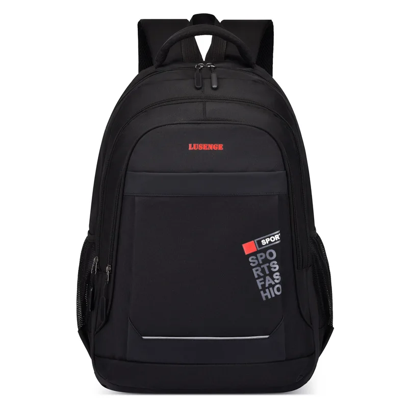 

Large Capacity Men Backpack Nylon Black College Students High School Bags for Teenagers Boys