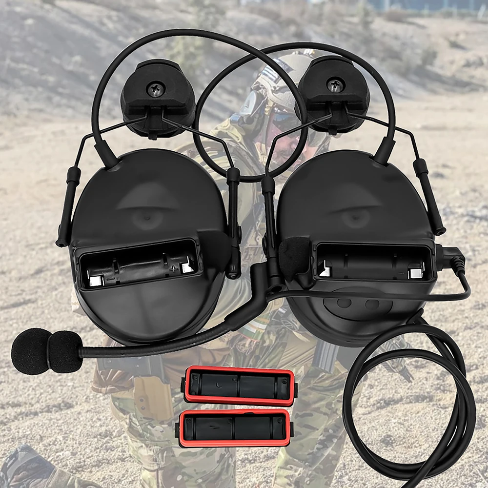 Hearangel Tactical Headset Comtac II with ARC Rail Adapter Hearing Protection with Gel Ear Pads for Tactical  Shooting U94 PTT